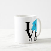 LIEBE Kailua Blue Hibiskus 11oz Kaffeetasse (VorderseiteRechts)