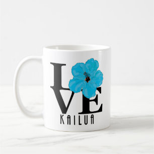 LIEBE Kailua Blue Hibiskus 11oz Kaffeetasse