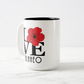 LIEBE Kalaheo Hawaii Roter Hibiskus 15oz Zweifarbige Tasse (Vorderseite Links)