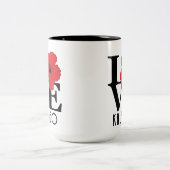 LIEBE Kalaheo Hawaii Roter Hibiskus 15oz Zweifarbige Tasse (Mittel)