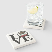 LIEBE Kalifornien Steinuntersetzer (Seitenansicht)