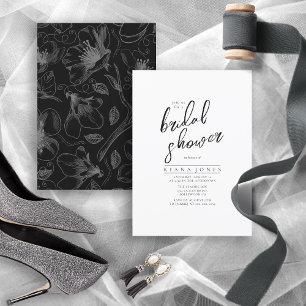 Liebe Kalligrafie Brautparty Floral B&W ID940