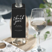 Liebe Kalligrafie Danke, Floralin Weiß B&W ID940 Flaschenanhänger