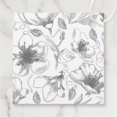 Liebe Kalligrafie Danke, Floralin Weiß B&W ID940 Geschenkanhänger (Rückseite)