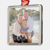 Liebe Kalligrafie Herz Foto Ornament Aus Metall (Links)