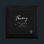 Liebe Kalligrafie Herz Hochzeit Party Blk B&W ID94 Erinnerungskiste<br><div class="desc">Elegante handgeschriebene Schrift- und Pinselstrich-Akzente werden verwendet, um die Teile dieser schönen, modernen Hochzeitssuite zu kreieren. Die hier für den Vater der Braut gezeigte Sake-Box kann auch für alle anderen wichtigen Hochzeitsfeierinnen verwendet werden und ist klassisch weiß auf schwarz. Eine Vorlage wird bereitgestellt, um einfach einen persönlichen Namen und den...</div>