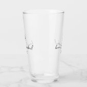 Liebe Kalligrafie Herzschwarz B&W ID940 Glas (Links)
