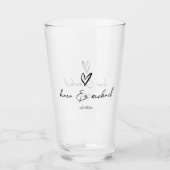 Liebe Kalligrafie Herzschwarz B&W ID940 Glas (Vorderseite)