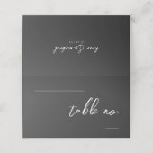 Liebe Kalligrafie Hochzeitflormuster B&W ID940 Platzkarte (Außenseite Aufgefaltet)