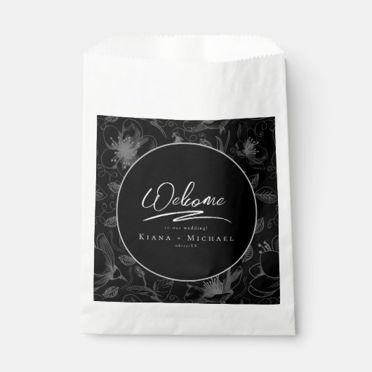 Liebe Kalligrafie HochzeitflorPattern Welpen ID940 Geschenktütchen (Vorderseite)