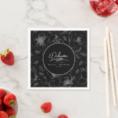 Liebe Kalligrafie HochzeitflorPattern Welpen ID940 Serviette (Beispiel)