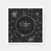 Liebe Kalligrafie HochzeitflorPattern Welpen ID940 Serviette (Vorderseite)