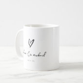 Liebe Kalligrafie Zitat Black B&W ID940 Kaffeetasse (Vorderseite Links)
