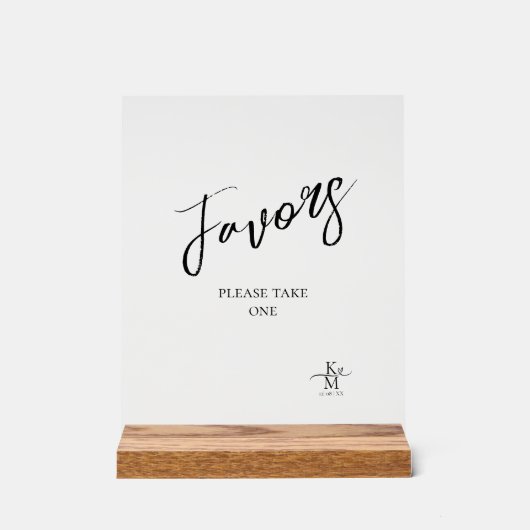 Liebe Kalligraphie Favors Herzweiße ID940 Acrylschild (Vorderseite)