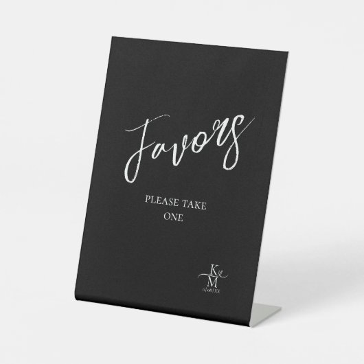 Liebe Kalligraphie Favors Herzweiße ID940 Sockelschild (Vorderseite)