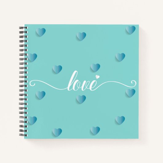 Liebe Kalligraphie Herzromantik Notizblock (Vorderseite)