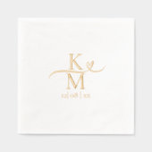 Liebe Kalligraphie-Initialen Herzschwäche ID940 Servietten Mit Folie (Vorderseite)