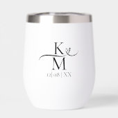 Liebe Kalligraphie-Initialen Herzschwarz B&W ID940 (Rückseite)