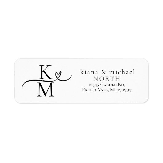 Liebe Kalligraphie-Initialen Swash Black ID940 (Vorne)