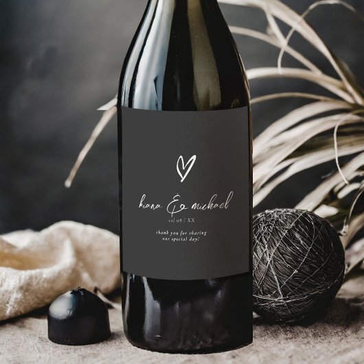 Liebe Kalligraphie Vielen Dank Herzlich Willkommen Weinetikett