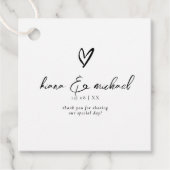 Liebe Kalligraphie Vielen Dank Herzschwarz B&W ID9 Geschenkanhänger (Vorderseite)