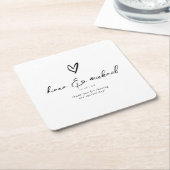 Liebe Kalligraphie Vielen Dank Herzschwarz B&W ID9 Rechteckiger Pappuntersetzer (angewinkelt)