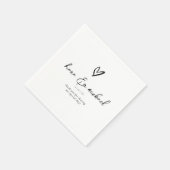 Liebe Kalligraphie Vielen Dank Herzschwarz B&W ID9 Serviette (Ecke)