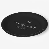 Liebe Kalligraphie Vielen Dank, was B&W ID940 Pappteller (Schrägansicht)