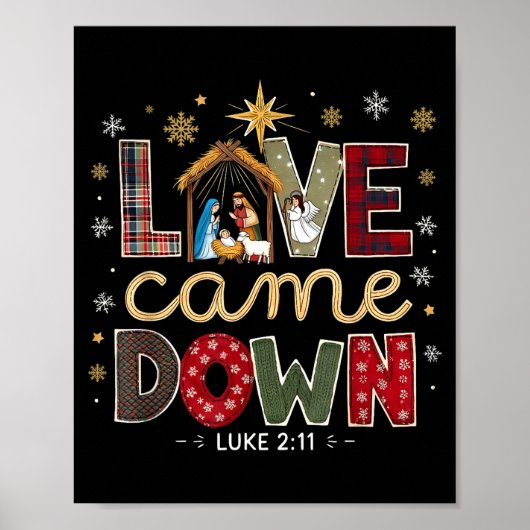 Liebe kam herab Lukas 2_11 Patchwork-Weihnachtskun Poster (Vorne)