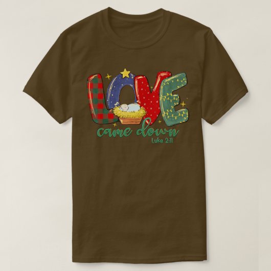 Liebe kam hinunter Luke Frohe Weihnachtsjunge Jesu T-Shirt (Design vorne)
