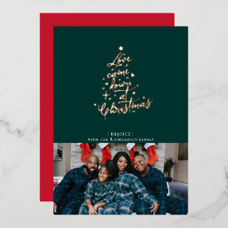 Liebe kam Weihnachtskarte herab Folien Feiertagskarte