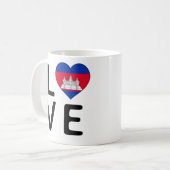 Liebe - Kambodscha-Flagge Kaffeetasse (Vorderseite Links)
