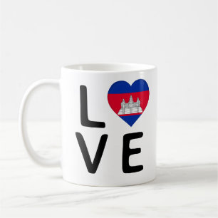Liebe - Kambodscha-Flagge Kaffeetasse