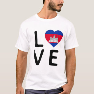 Liebe - Kambodscha-Flagge T-Shirt