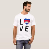 Liebe - Kambodscha-Flagge T-Shirt (Vorne ganz)