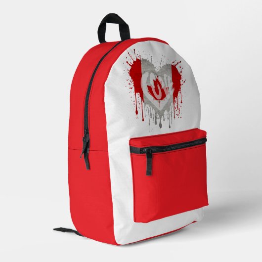 Liebe Kanada-Flagge Bedruckter Rucksack (Rückseitige Ecke links)