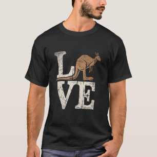 Liebe Kangaroo Australia Zookeeper Animal Retro Vi T-Shirt