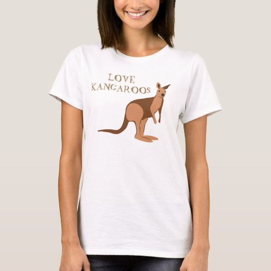 Liebe Kangaroos Australian Animal T-Shirt (Vorderseite)
