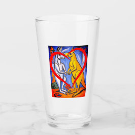 Liebe Kängurus Australisches Tier  Glas