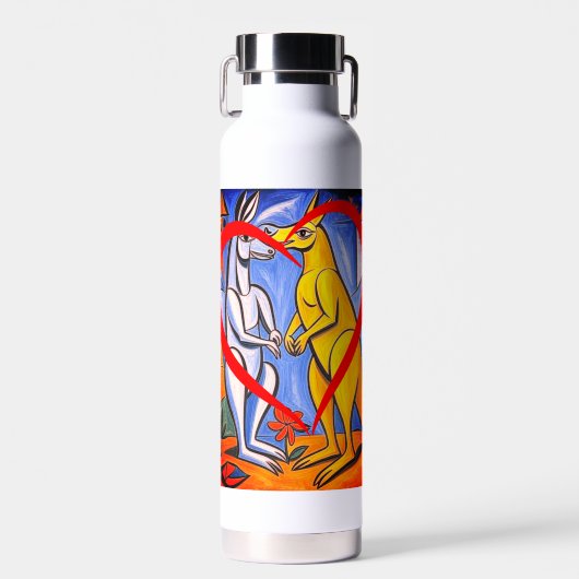 Liebe Kängurus Australisches Tier Trinkflasche (Vorne)