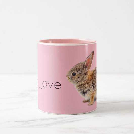 Liebe-Kaninchen-Häschen-Waldkaninchen des Rosa-I Zweifarbige Tasse (Mittel)