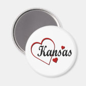 Liebe Kansas Hearts Magnet (Vorderseite/Rückseite)