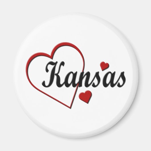 Liebe Kansas Hearts Magnet (Vorne)