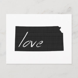 Liebe Kansas Karte Gestaltete antike schwarze Tafe