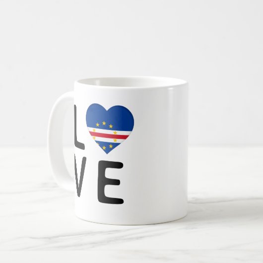 Liebe - Kap-Verde-Flagge Kaffeetasse (Vorderseite Links)