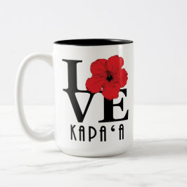LIEBE Kapa`a Hawaii Roter Hibiskus 15oz Zweifarbige Tasse