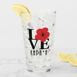 LIEBE Kapa'a Hawaii Red Hibiscs Glas