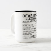 Liebe Karen Nutrition Fakten Zweifarbige Tasse (Vorderseite Links)