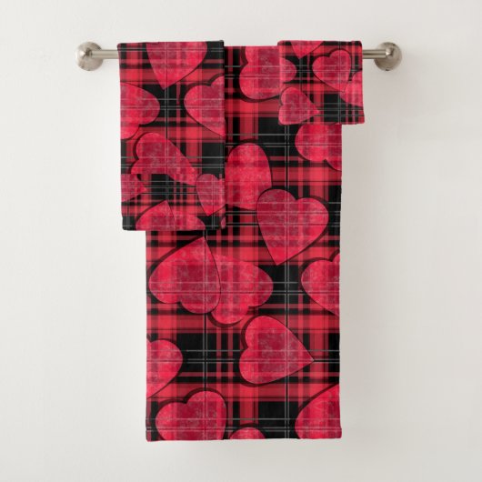 Liebe kariert badhandtuch set (Insitu)