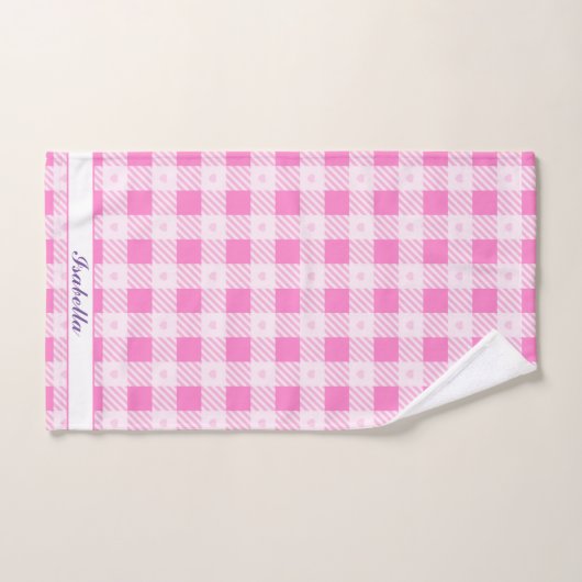 Liebe Kariert Moderne rosa Sammlung Badhandtuch Set (Handtuch)